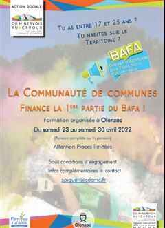 Affiche BAFA Olonzac avril 2022