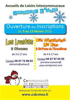 ALSH inscriptions hiver 2018