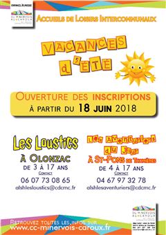 Les inscriptions pour l'été ouvrent à partir du 18 juin