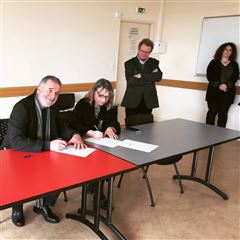 Signature de la convention avec le collège d'Olonzac- photo : Vincent Lefebvre-CdCMC